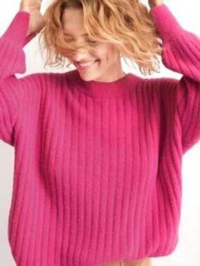 Aerie Buttercream Cozy Cosmic Pink Ribbed Sweater